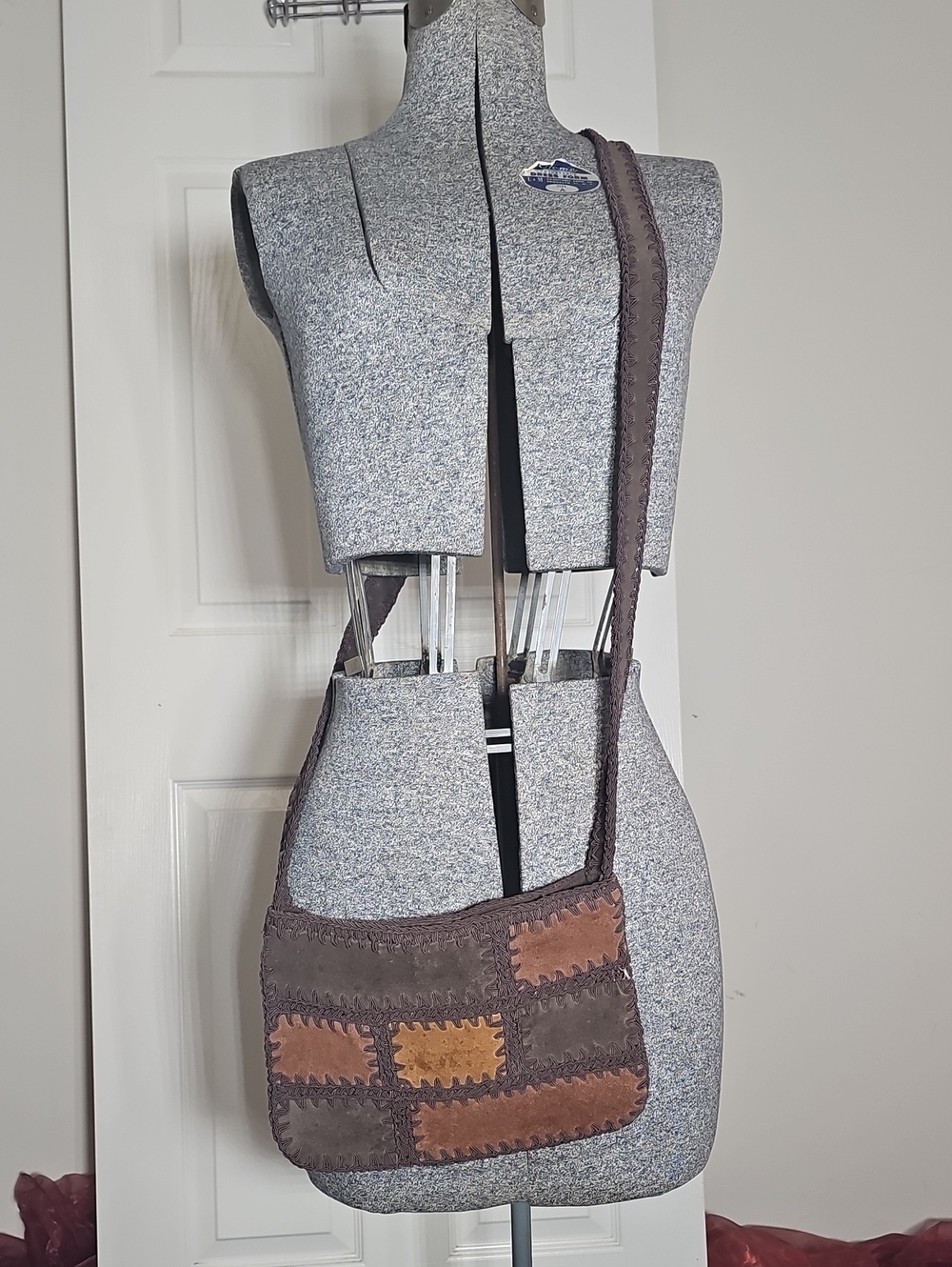 VINTAGE Nine West Suede Leather Crossbody Bag Brown